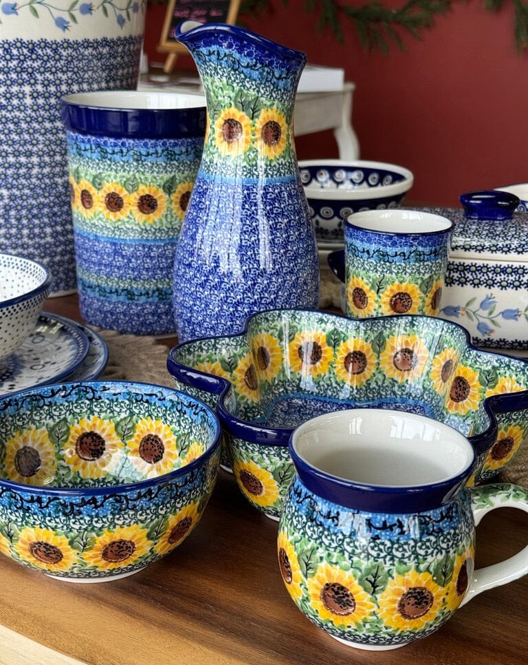 Tumbler, 12 oz in "Sunflowers" by Ceramika Artystyczna | A076-U4739