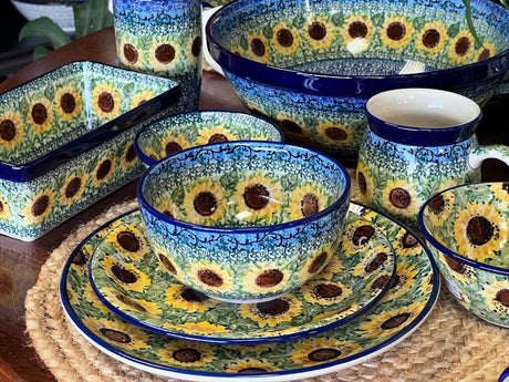 Bowl, Round, Deep, 5.5" in "Sunflowers" by Ceramika Artystyczna | A986-U4739