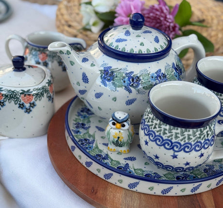 Bowl, Square, Sugar Bowl, 4" in "Strawberry Patch" by Ceramika Artystyczna | AF38-721X