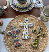 Cross, Large, 7.75" in "Tropical Love" by Ceramika Artystyczna | A533-U4705