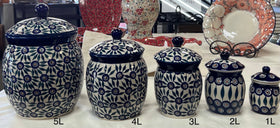 Polish Pottery 2 Liter Canister (Dot to Dot) | P074T-70A Additional Image at PolishPotteryOutlet.com