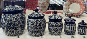 Polish Pottery 0.5 Liter Canister (Duet in Lace) | P087S-SB02 Additional Image at PolishPotteryOutlet.com