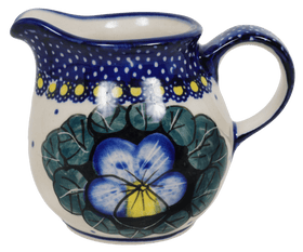 Polish Pottery The Cream of Creamers - "Basia" (Pansies) | D019S-JZB Additional Image at PolishPotteryOutlet.com