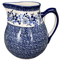 A picture of a Polish Pottery 3 Liter Pitcher (Blue Life) | D028S-EO39 as shown at PolishPotteryOutlet.com/products/the-3-liter-pitcher-blue-life-d028s-eo39
