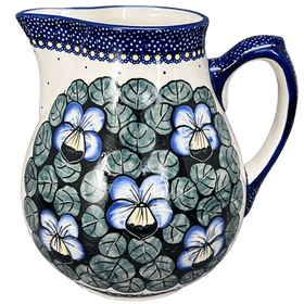 Polish Pottery The 3 Liter Pitcher (Pansies) | D028S-JZB Additional Image at PolishPotteryOutlet.com