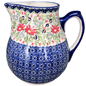 Polish Pottery 3 Liter Pitcher (Floral Fantasy) | D028S-P260 Additional Image at PolishPotteryOutlet.com