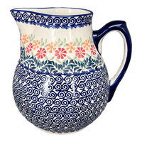 A picture of a Polish Pottery 3 Liter Pitcher (Flower Power) | D028T-JS14 as shown at PolishPotteryOutlet.com/products/the-3-liter-pitcher-flower-power-d028t-js14