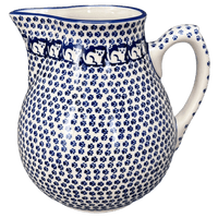 A picture of a Polish Pottery 3 Liter Pitcher (Kitty Cat Path) | D028T-KOT6 as shown at PolishPotteryOutlet.com/products/the-3-liter-pitcher-kitty-cat-path-d028t-kot6