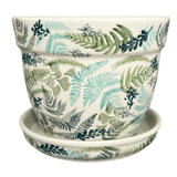 Flower Pot, with Saucer, 6" in "Scattered Ferns" by Manufaktura | D036S-GZ39