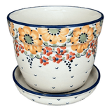 Flower Pot, with Saucer, 6" in "Autumn Harvest" by Manufaktura | D036S-LB
