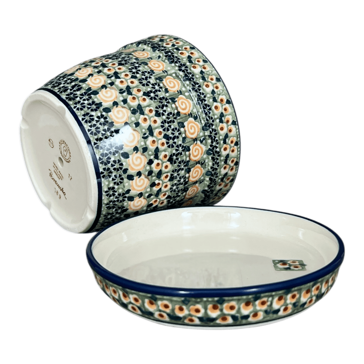 Flower Pot, with Saucer, 6" in "Perennial Garden" by Manufaktura | D036S-LM