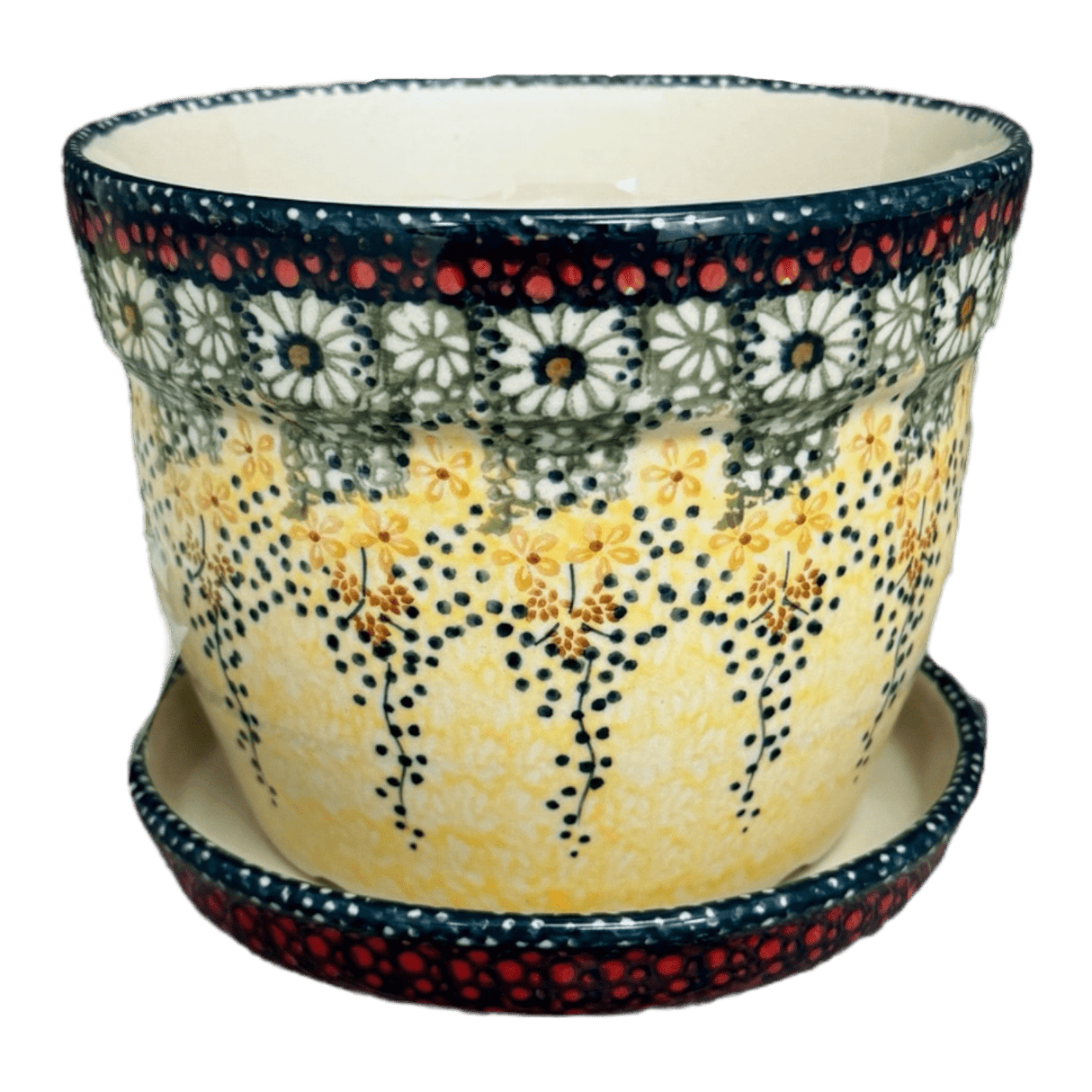Flower Pot, with Saucer, 6" in "Sunshine Grotto" by Manufaktura | D036S-WK52