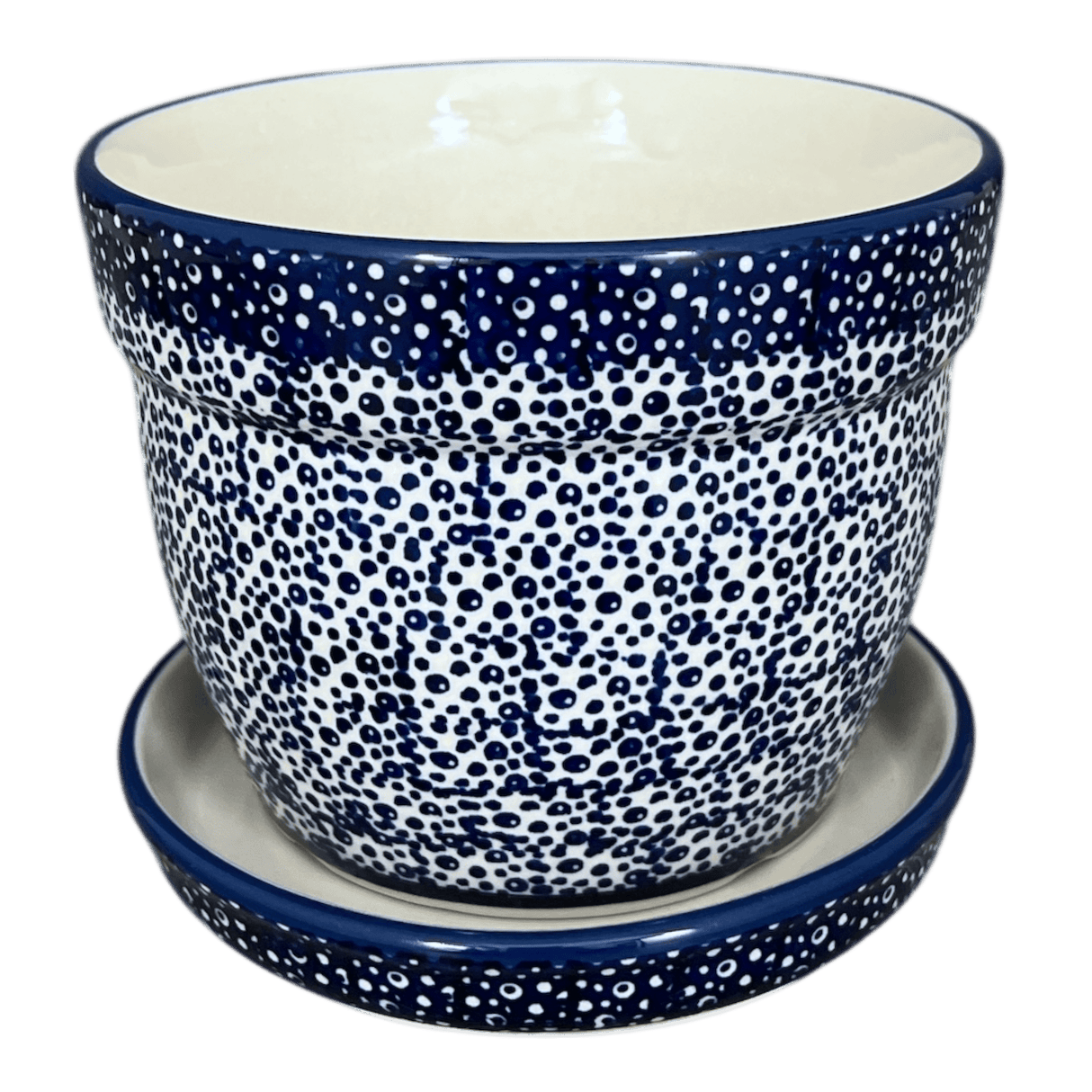 Flower Pot, with Saucer, 6" in "Sea Foam" by Manufaktura | D036T-MAGM