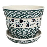 Flower Pot, with Saucer, 6" in "Woven Pansies" by Manufaktura | D036T-RV