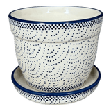 Flower Pot, with Saucer, 6" in "Misty Blue" by Manufaktura | D036U-61A