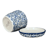 Flower Pot, with Saucer, 6" in "English Blue" by Manufaktura | D036U-AS53