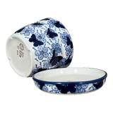 Flower Pot, with Saucer, 6" in "Blue Butterfly" by Manufaktura | D036U-AS58