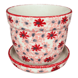 Flower Pot, with Saucer, 6" in "Scarlet Daisy" by Manufaktura | D036U-AS73