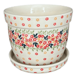 Flower Pot, with Saucer, 8" in "Autumn Wreath" by Manufaktura | D037T-KK02