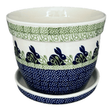 Flower Pot, with Saucer, 8" in "Bunny Love" by Manufaktura | D037T-P324