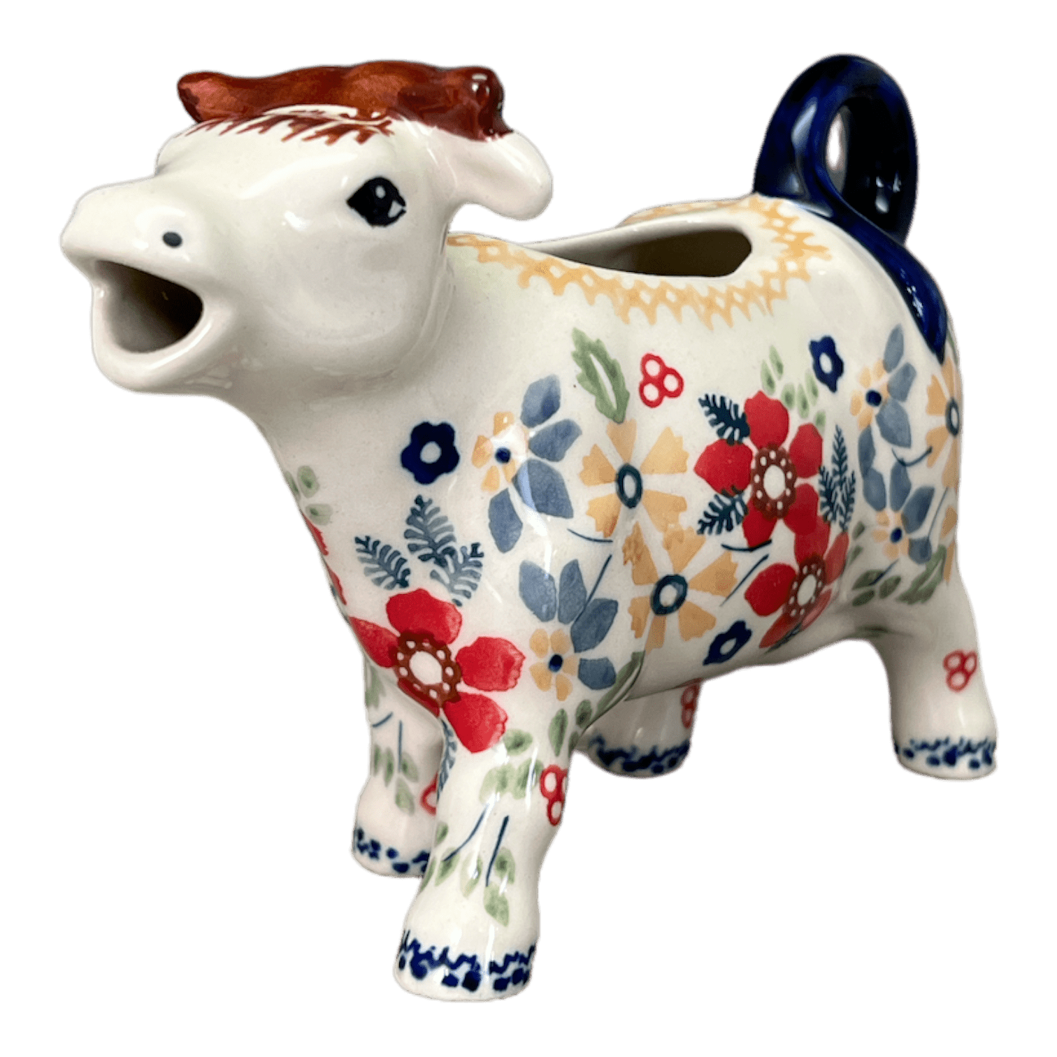 Polish Pottery Cow Creamer Ruby Duet The Polish Pottery Outlet