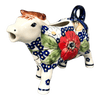 Polish Pottery Cow Creamer (Poppies & Posies) | D081S-IM02 at PolishPotteryOutlet.com