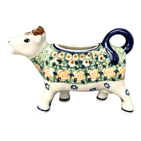 Polish Pottery Cow Creamer (Perennial Garden) | D081S-LM Additional Image at PolishPotteryOutlet.com
