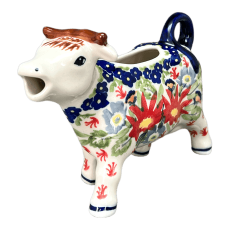 Creamer, Cow, 4 oz in "Floral Fantasy" by Manufaktura | D081S-P260