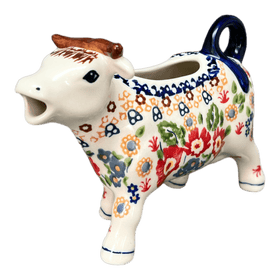 Polish Pottery Cow Creamer (Poppy Persuasion) | D081S-P265 Additional Image at PolishPotteryOutlet.com