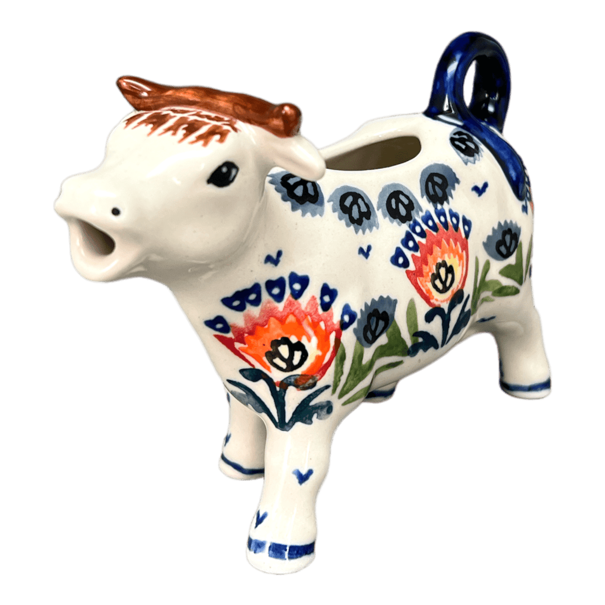 Creamer, Cow, 4 oz in "Floral Fans" by Manufaktura | D081S-P314