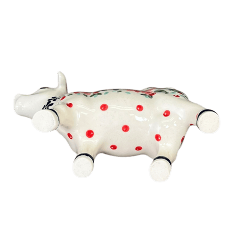 Creamer, Cow, 4 oz in "Pink Poinsettia" by Manufaktura | D081S-PS14