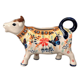 Polish Pottery Cow Creamer (Butterfly Bliss) | D081S-WK73 Additional Image at PolishPotteryOutlet.com