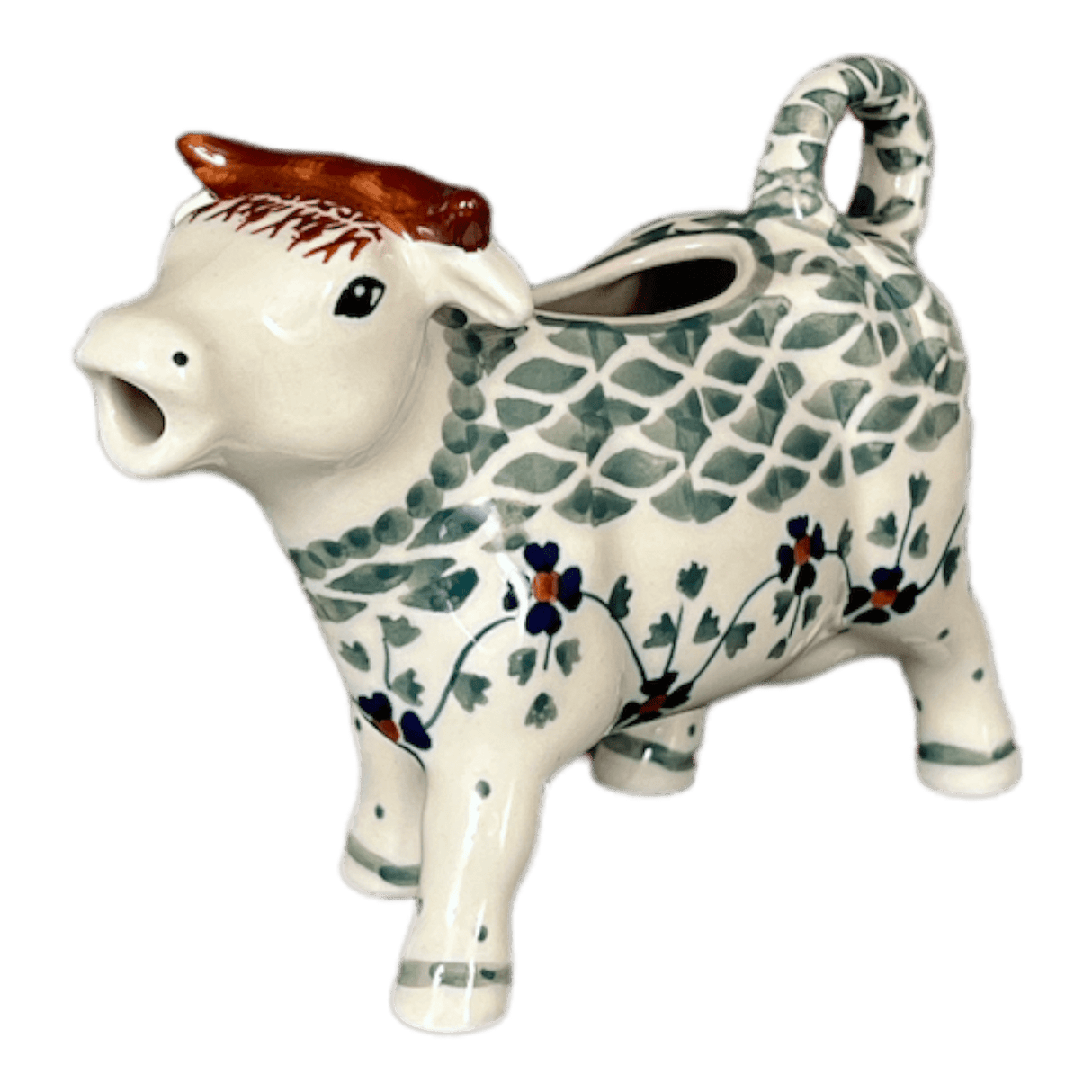 Creamer, Cow, 4 oz in "Woven Pansies" by Manufaktura | D081T-RV