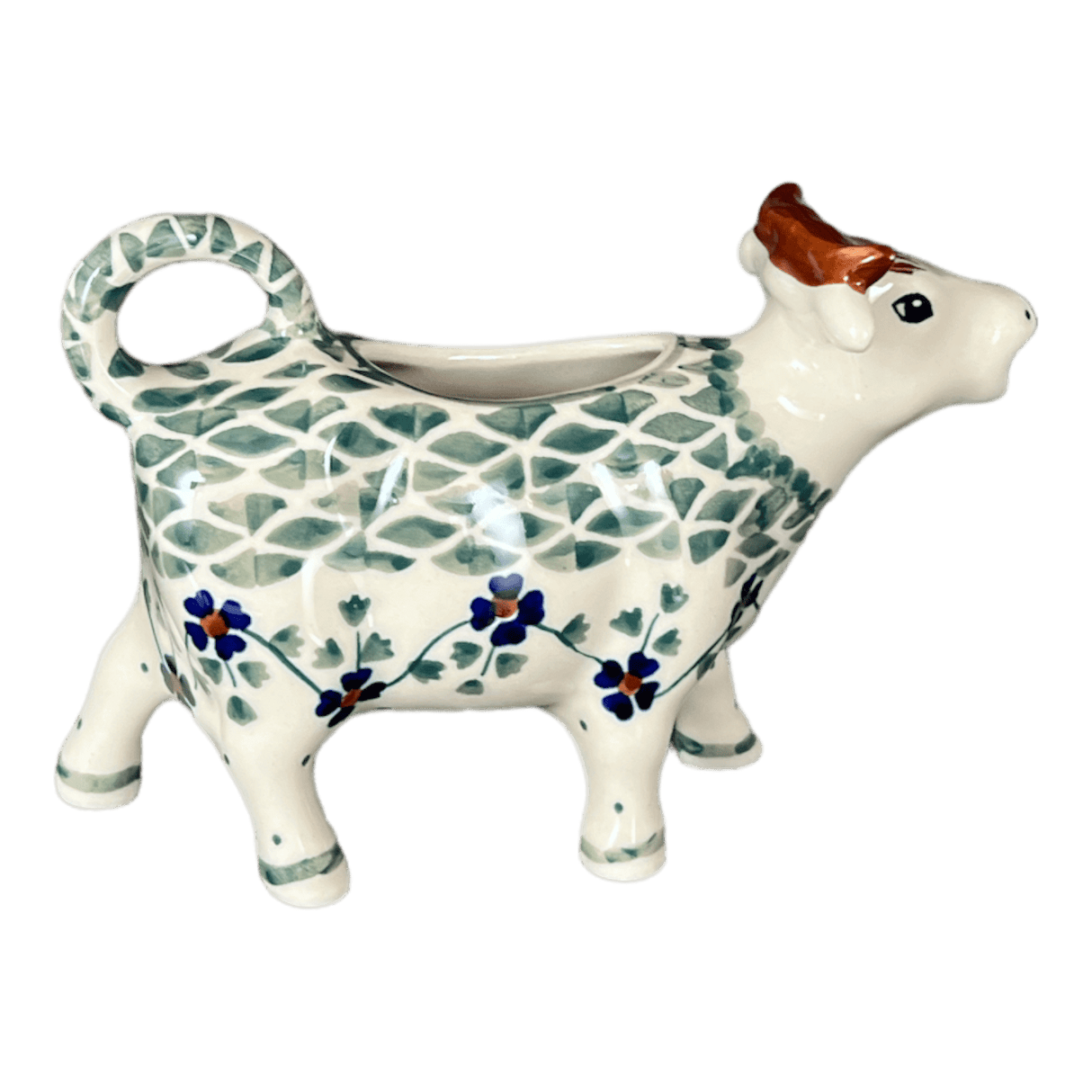 Creamer, Cow, 4 oz in "Woven Pansies" by Manufaktura | D081T-RV
