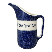 A picture of a Polish Pottery 1.5 Liter Fancy Pitcher (Morning Glory) | D084T-GI as shown at PolishPotteryOutlet.com/products/1-5-liter-fancy-pitcher-morning-glory-d084t-gi