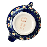 A picture of a Polish Pottery 1.5 Liter Fancy Pitcher (Tulip Azul) | D084T-LW as shown at PolishPotteryOutlet.com/products/1-5-liter-fancy-pitcher-tulip-azul-d084t-lw