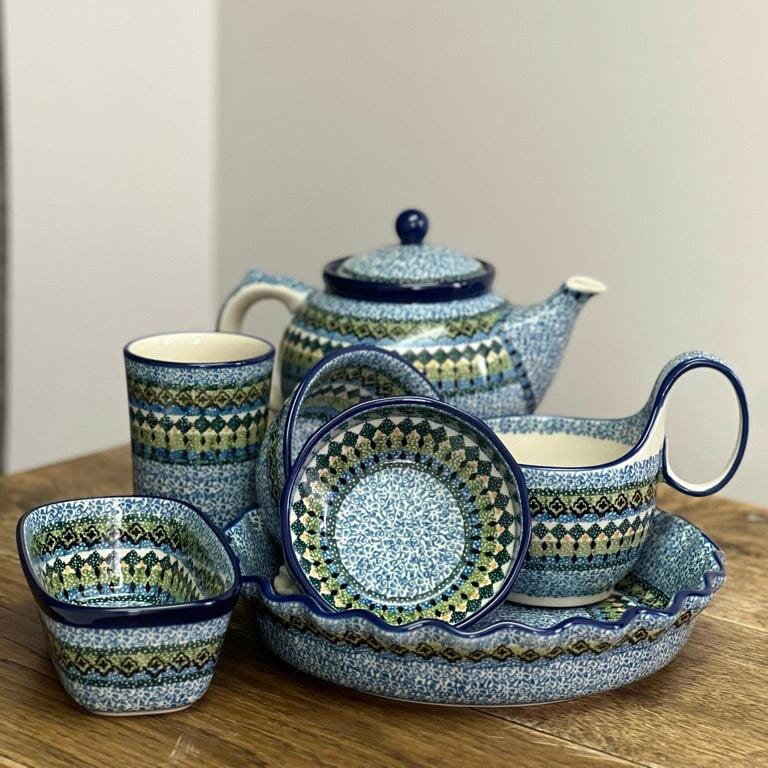 Teapot, 1.2 Liter in "Aztec Blues" by Ceramika Artystyczna | A060-U4428