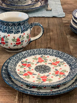 Mug, Belly Mug, 16 oz Large in "Evergreen Bells" by Manufaktura | K068U-PZDG