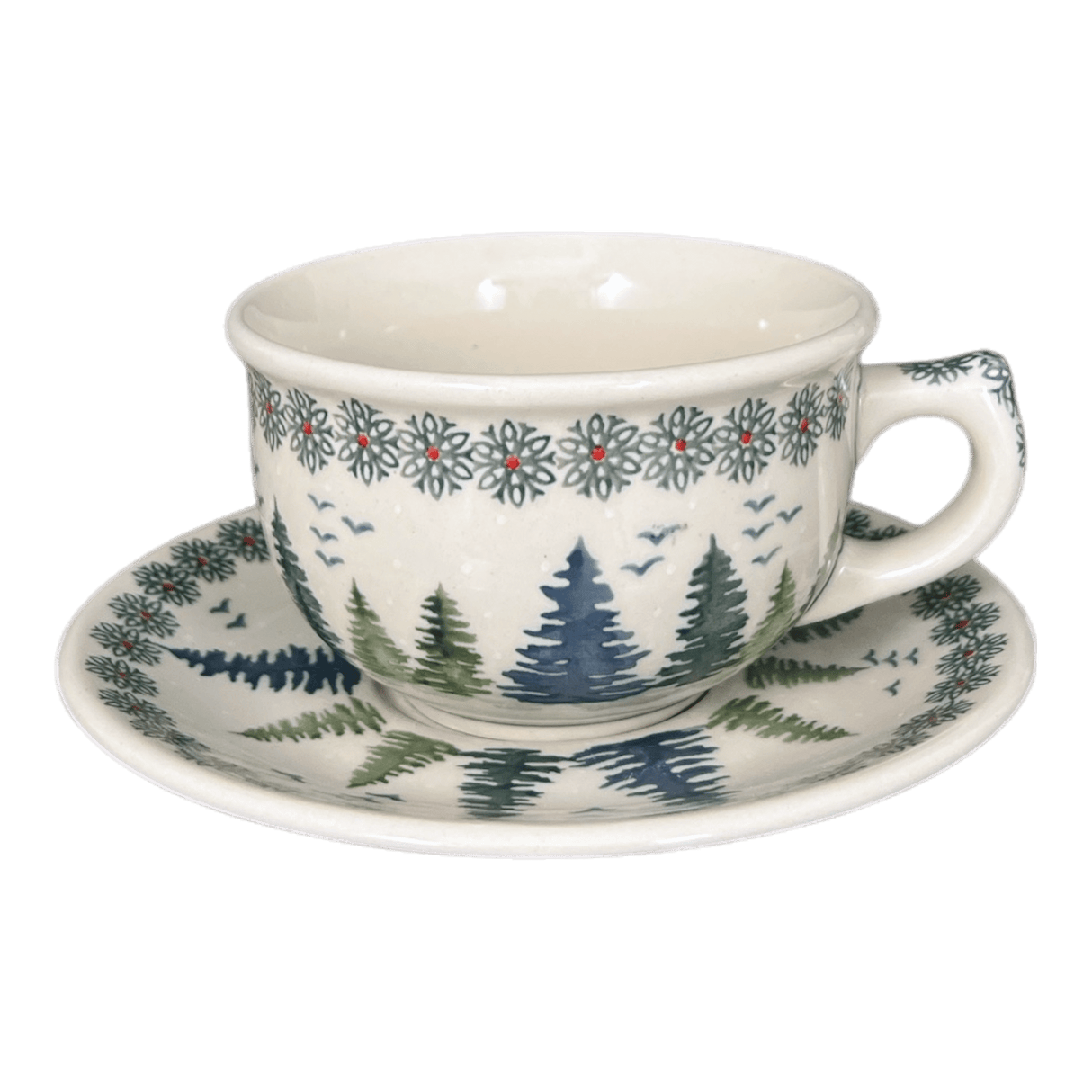 Cup & Saucer, 10 oz Canadian in "Pine Forest" by Manufaktura | F036S-PS29