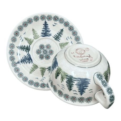 Cup & Saucer, 10 oz Canadian in "Pine Forest" by Manufaktura | F036S-PS29