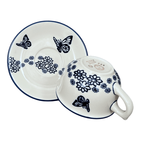 Cup & Saucer, 10 oz Canadian in "Butterfly Garden" by Manufaktura | F036T-MOT1