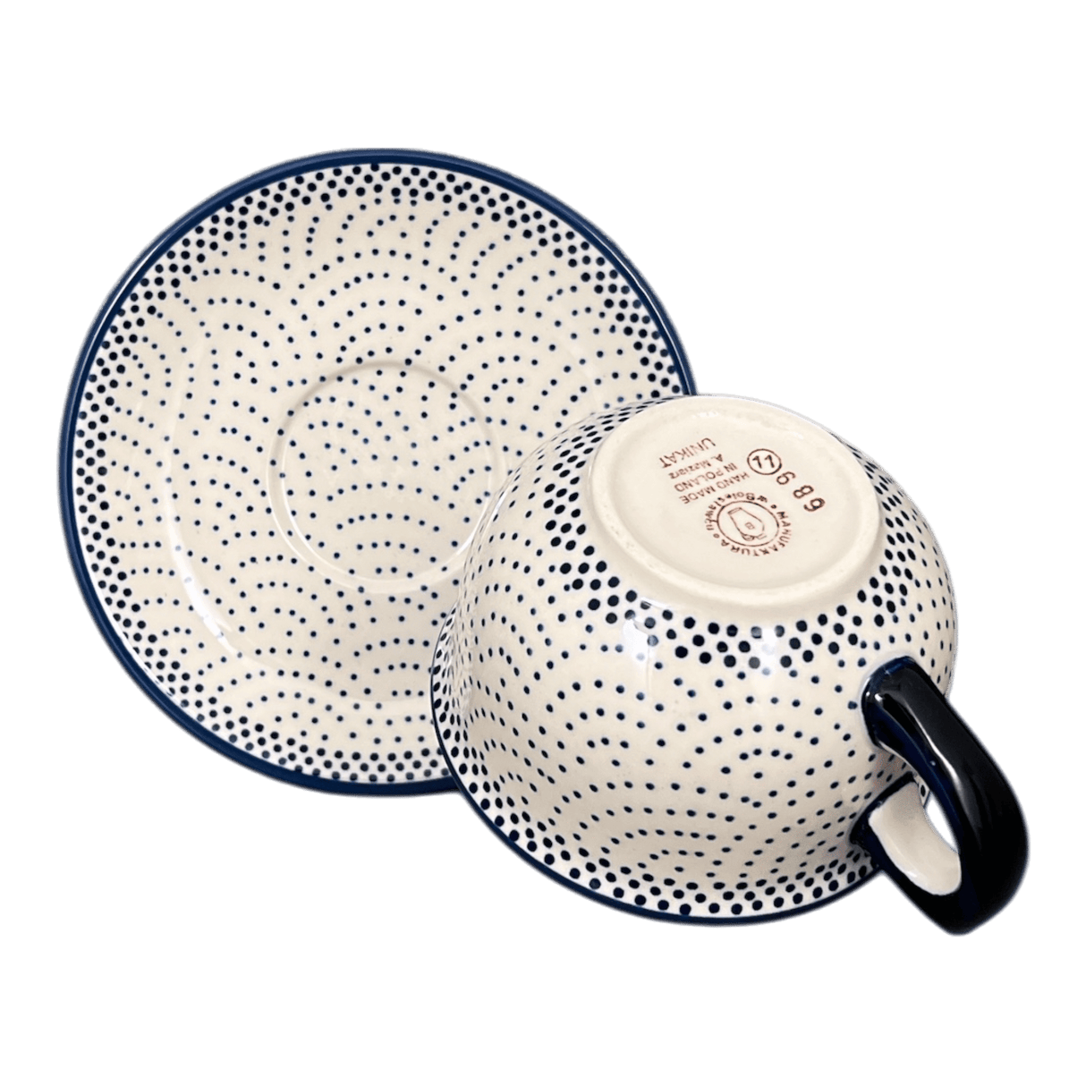 Cup & Saucer, 10 oz Canadian in "Misty Blue" by Manufaktura | F036U-61A