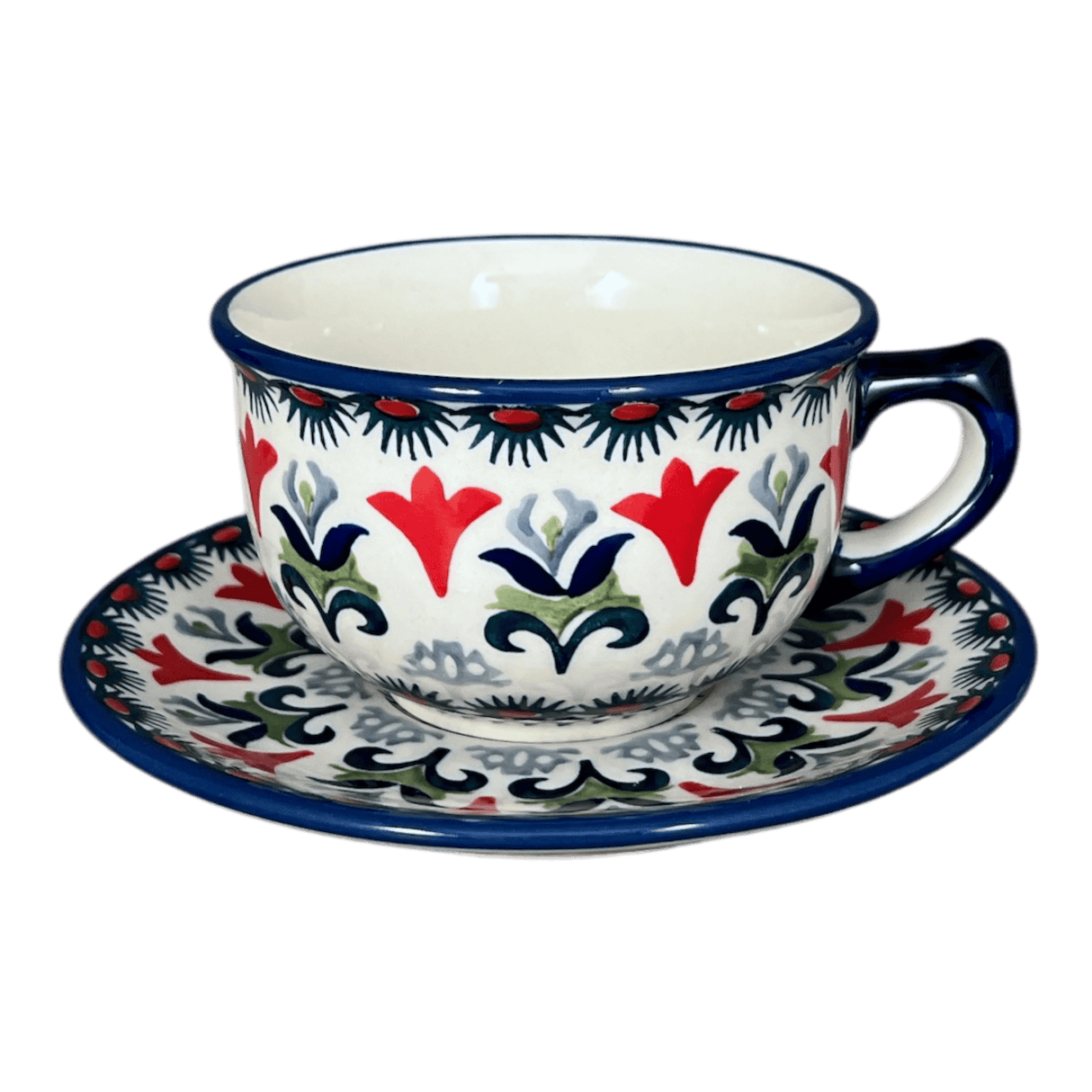Cup & Saucer, 10 oz Canadian in "Scandinavian Scarlet" by Manufaktura | F036U-P295