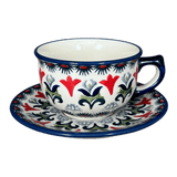 Cup & Saucer, 10 oz Canadian in "Scandinavian Scarlet" by Manufaktura | F036U-P295