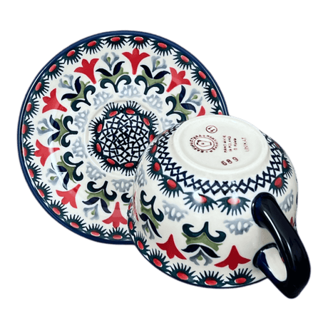 Cup & Saucer, 10 oz Canadian in "Scandinavian Scarlet" by Manufaktura | F036U-P295