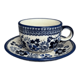 Cup & Saucer, 7 oz in "Blue Life" by Manufaktura | F043S-EO39