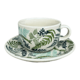 Cup & Saucer, 7 oz in "Scattered Ferns" by Manufaktura | F043S-GZ39