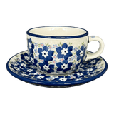 Cup & Saucer, 7 oz in "Forget Me Not Bouquet" by Manufaktura | F043S-PS28