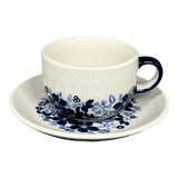 Cup & Saucer, 7 oz in "Duet in Blue & White" by Manufaktura | F043S-SB04
