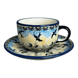 Cup & Saucer, 7 oz in "Soaring Swallows" by Manufaktura | F043S-WK57
